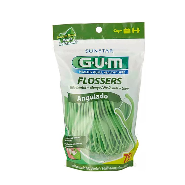 Flossers angulados x75 – verde - gum - Imagen 2