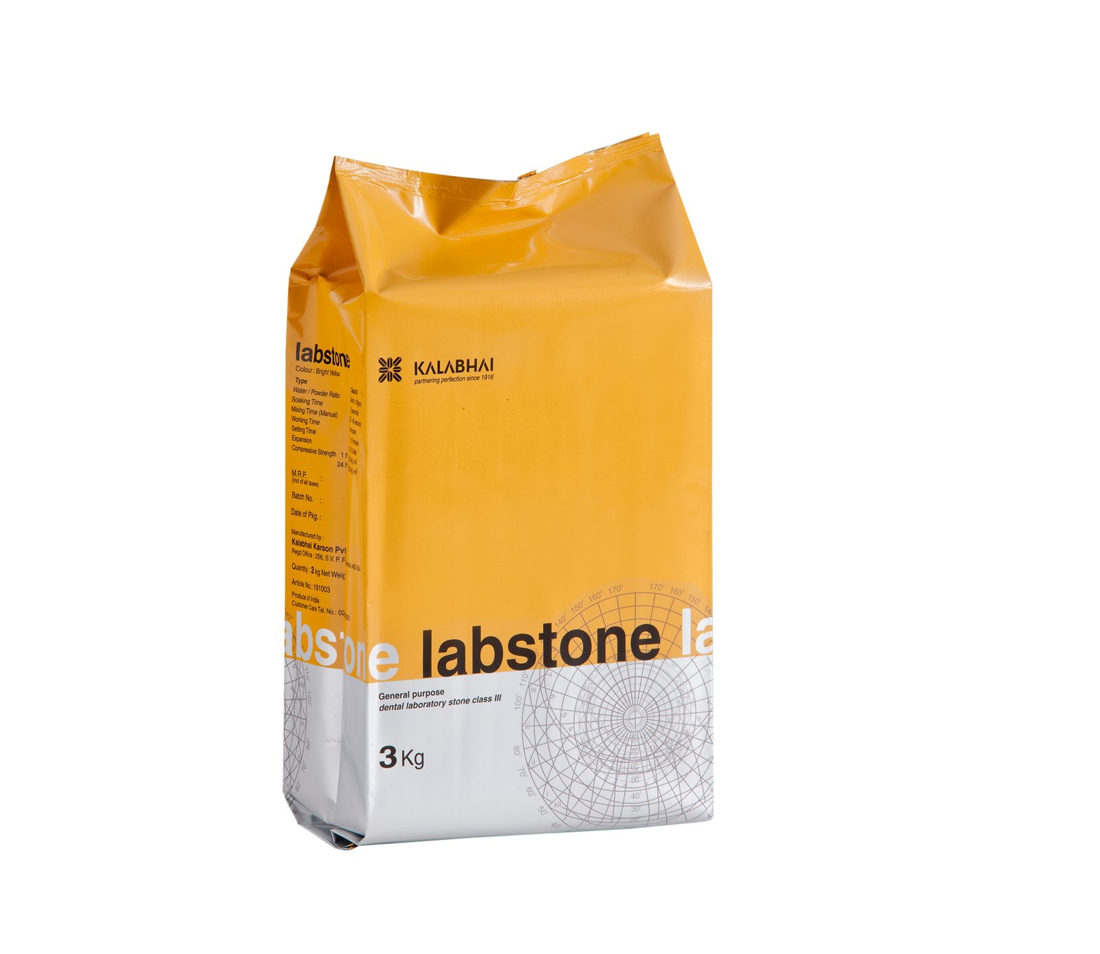 Yeso tipo iii amarillo labstone x 3kg kalabhai Casa Dental Eduardo Daza